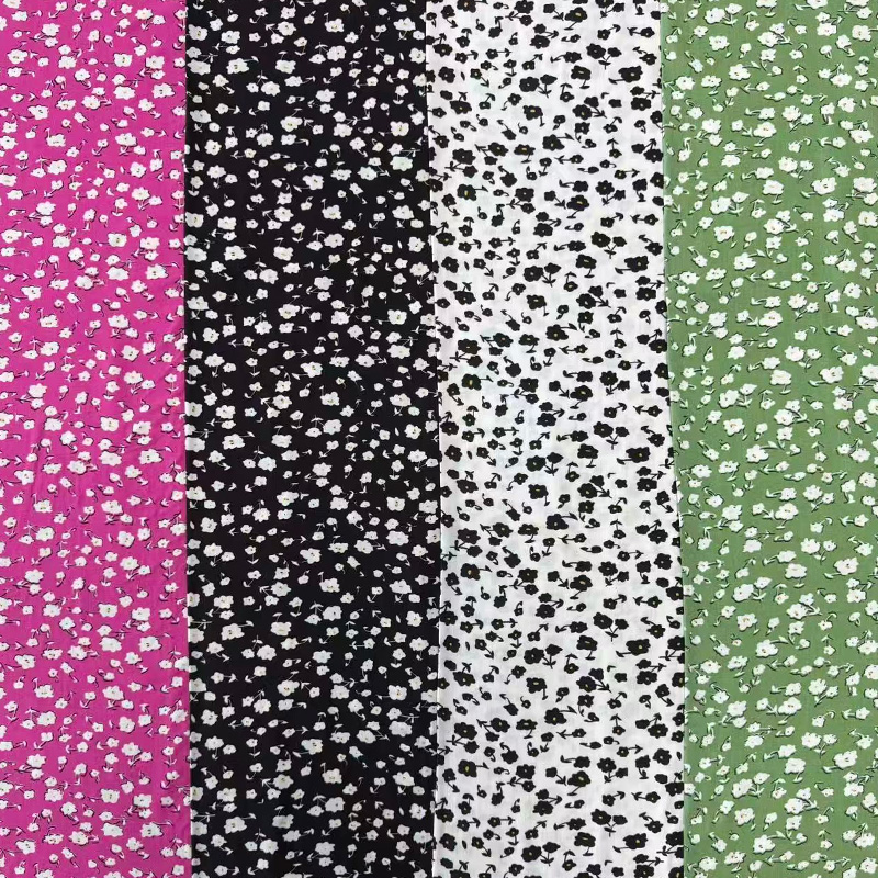 Tessuto in rayon stampato 45S – Piccolo motivo floreale