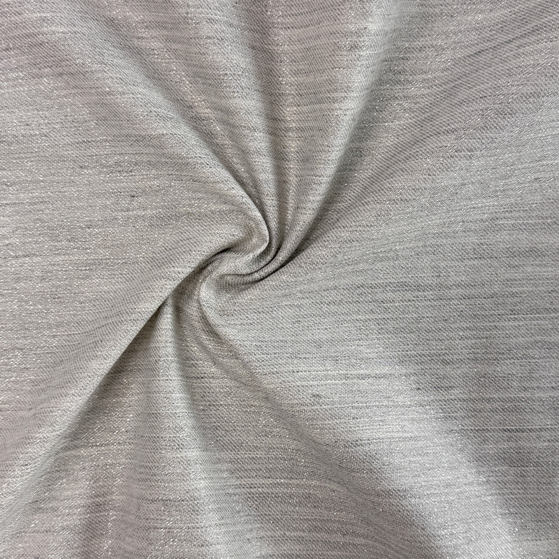 NO 6128 Tessuto twill morbido in seta di gelso e cotone lurex